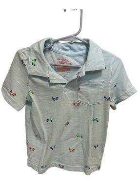 Cat & Jack Mint Polo with Multicolor Scooter Motif